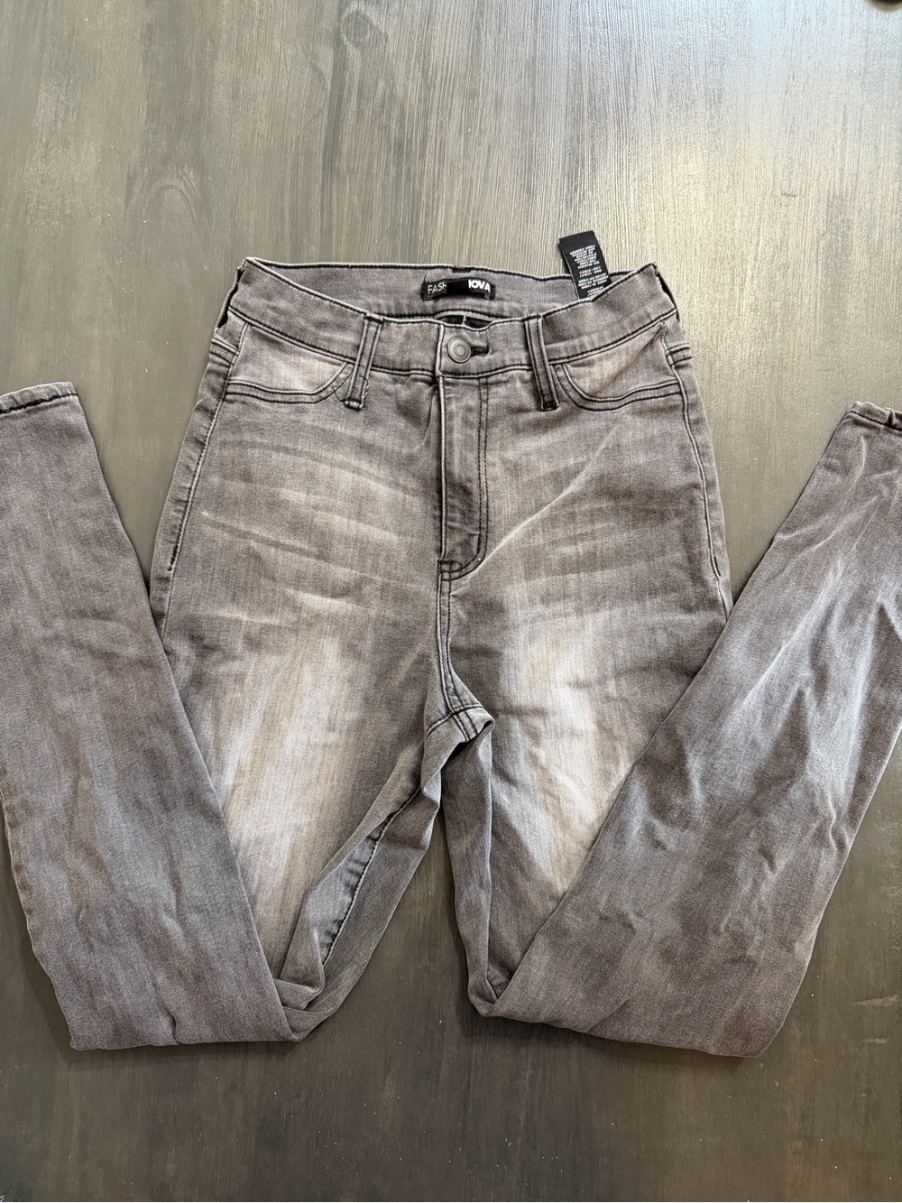 Fashion Nova Gray High Rise Skinny Jeans 3/26